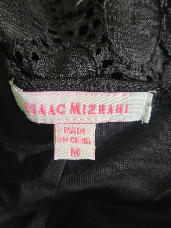 Isaac Mizrahi Black Lace Short-Sleeve Mini Dress Size Medium - Picture 3 of 6
